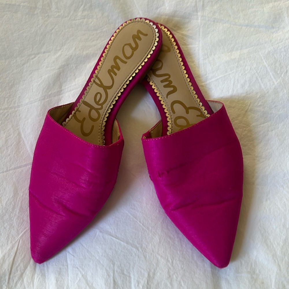 Sam Edelman pink satin mules size 8